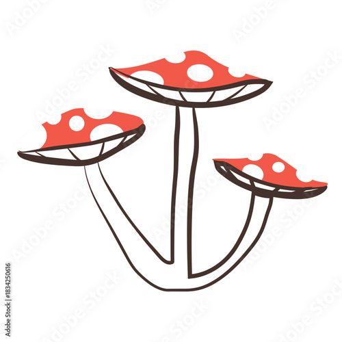 Forest mushrooms cartoon