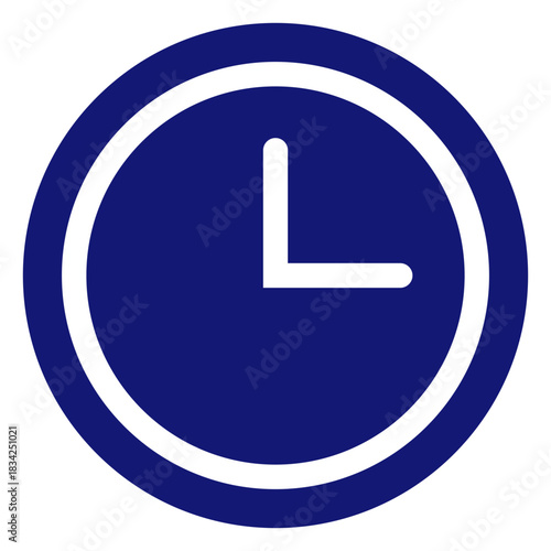 Analog clock icon blue