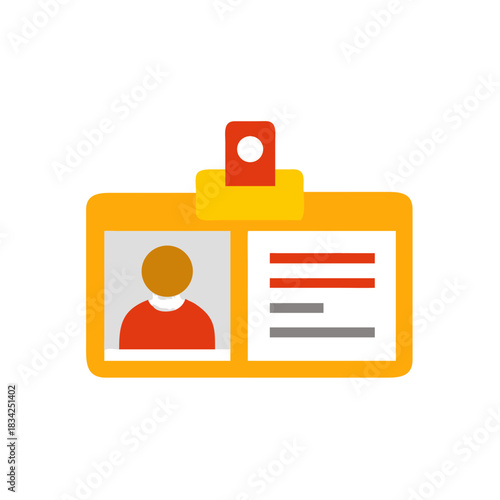 Student ID Card Icon with Simple Silhouette Photo and Data Fields