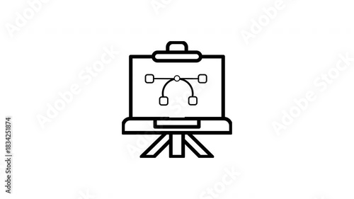 Animation enhances the presentation boards design scheme diagram with engaging visual elements.