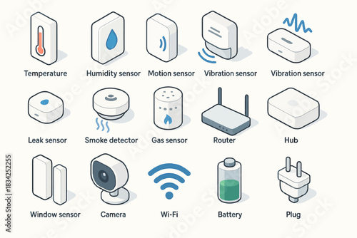 Smart home devices: temperature, humidity, motion, vibration, leak sensors and more