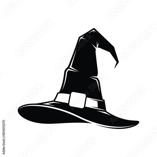 Classic Witch Hat Silhouette for Halloween and Magic Themes