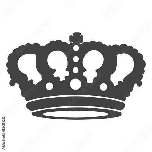 Crown design simple top cross icon