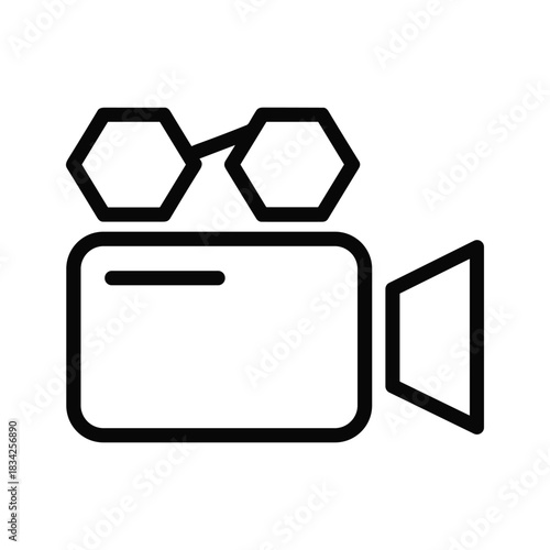 Simple Outline Video Camera Icon Vector Illustration