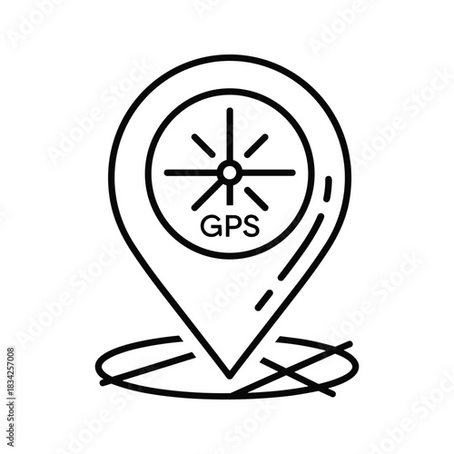 GPS Location Pin with Signal Icon