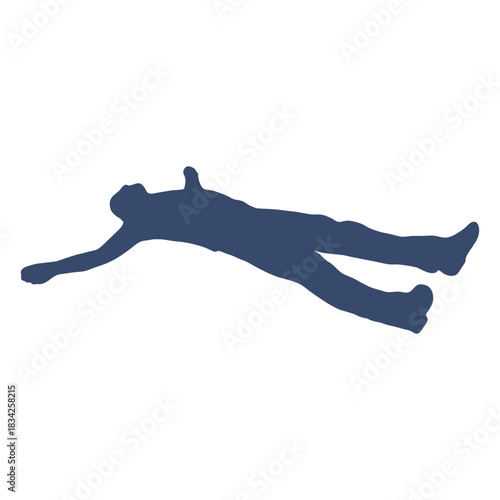 Laying man resting silhouette