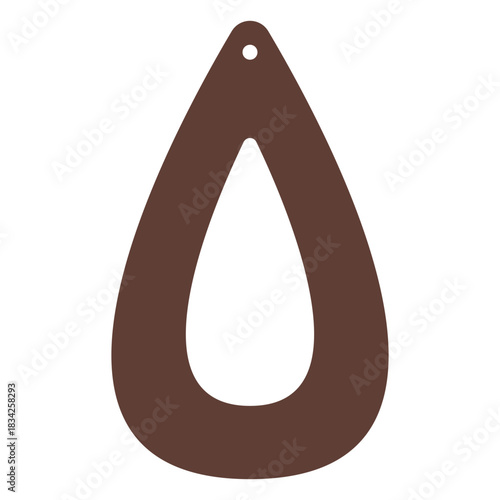 Leather earrings teardrop hollow flat