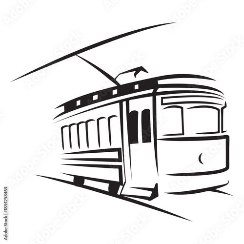 Train electric right facing  old style stroke