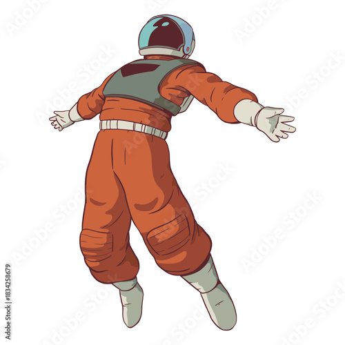 Arms spread astronaut colored