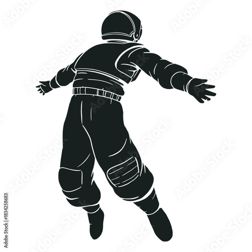 Arms spread astronaut silhouette