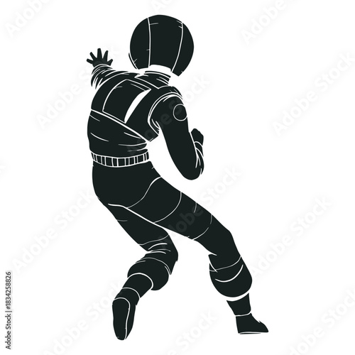 Back view astronaut silhouette