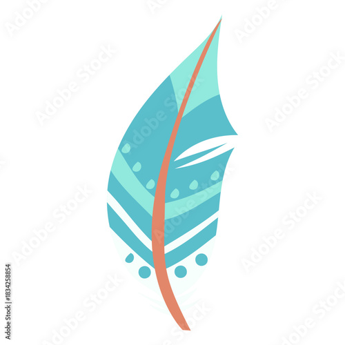 Blue feather circular illustration