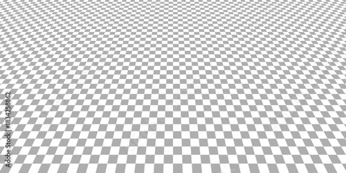 Chess board optical visual illusion, checkerboard banner template. Small black and white checker squares, vector abstract background. Vector ilustration, Eps10