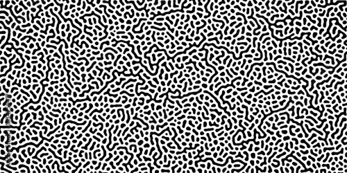 Abstract truing organic wallpaper Turing reaction diffusion monochrome seamless pattern .Monochrome Turing reaction background .Natural seamless line pattern. Linear design with biological ..