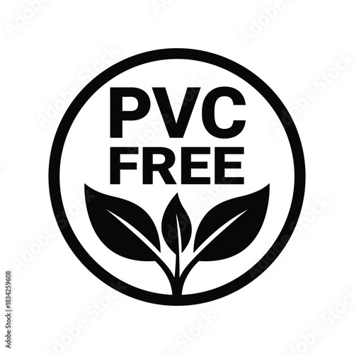 PVC free non-toxic circular stamp vector illustration environmentally friendly material certification emblem icon