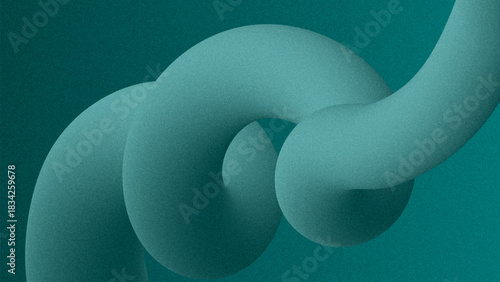 Abstract Teal Spiral 3D Fluid Noise Background.