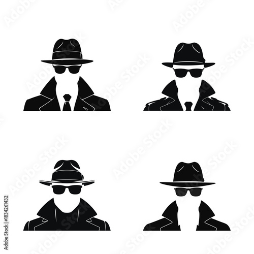 Man in Black Icon Stylized Secret Agent Vector Art-01.eps