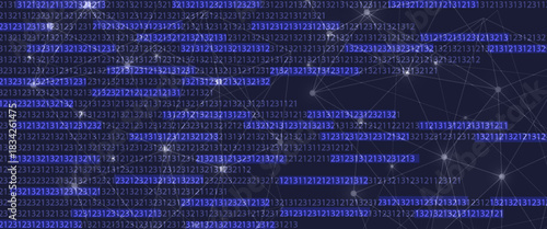 Vector digital code rain in a Matrix inspired futuristic style. High-tech backdrop with glowing binary characters. Binary Software Programming Code Background. Digital Data Technology Concept.