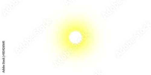 A luminous white sphere emitting a soft, diffuse yellow light on a plain white background, creating a simple abstract glow effect.