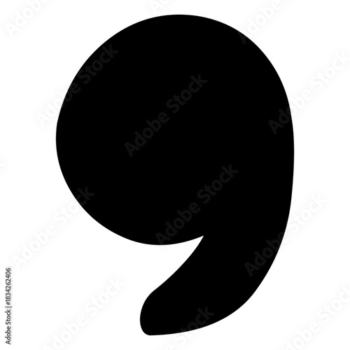 Comma punctuation stroke