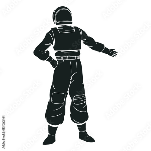 Hand on hip astronaut silhouette
