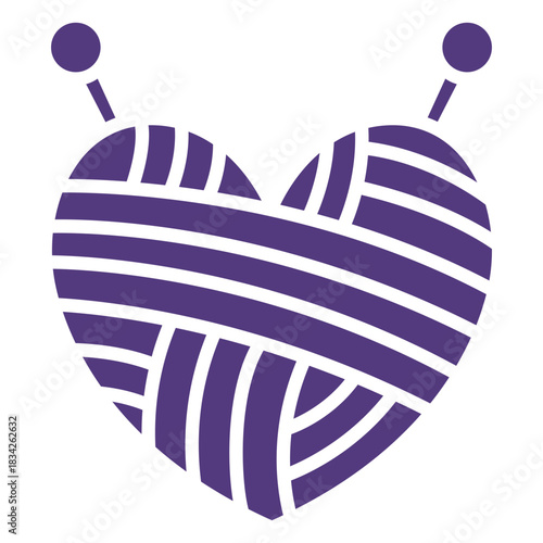Silhouette wool heart yarn