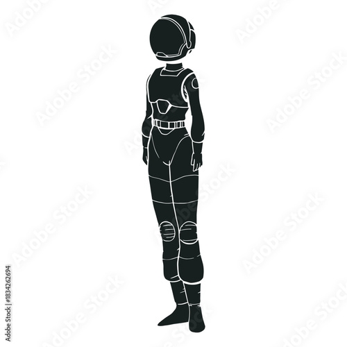 Simple standing astronaut silhouette