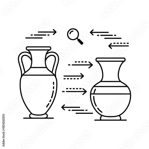 Ancient pottery comparison and archaeological research outline