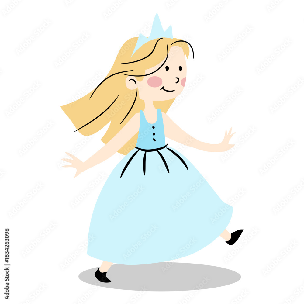 Fototapeta premium Skipping cute princess