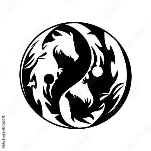 Simple dragon yin yang