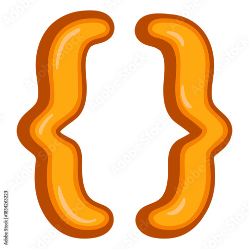 Brace punctuation glossy