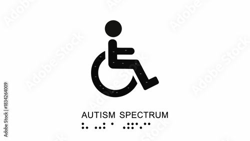 Autism spectrum accessibility symbol with braille