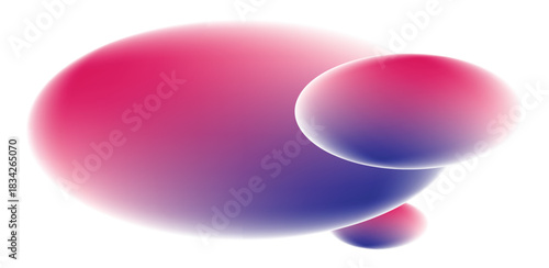 Abstract Gradient Spheres Floating on White Background