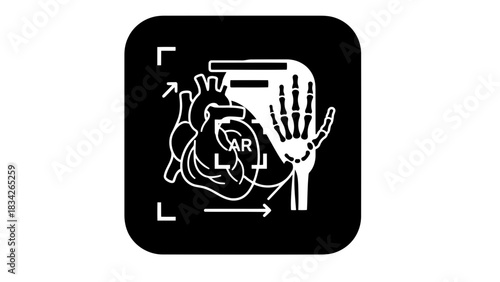 Augmented reality medical scan of heart and hand