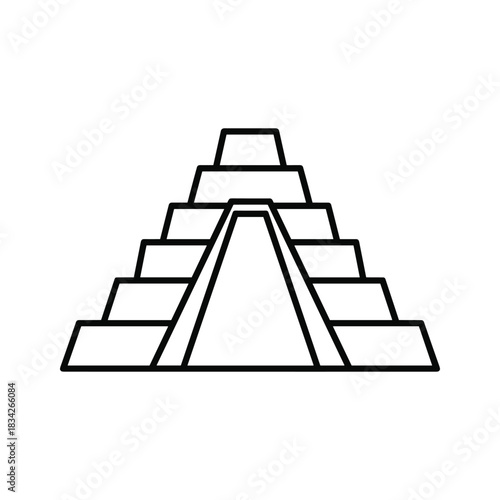 Stepped Pyramid Outline Icon