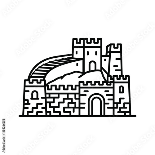 Great Wall of China Outline Icon