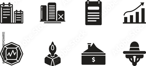 Collection of essential business and financial icons in vector format