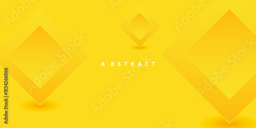 Abstract Background with 3d circle vivid yellow papercut layer, vector illustration
