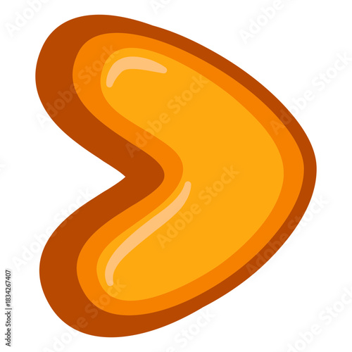 Greater than symbol glossy