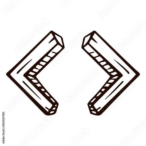 Less and greater than hand drawn