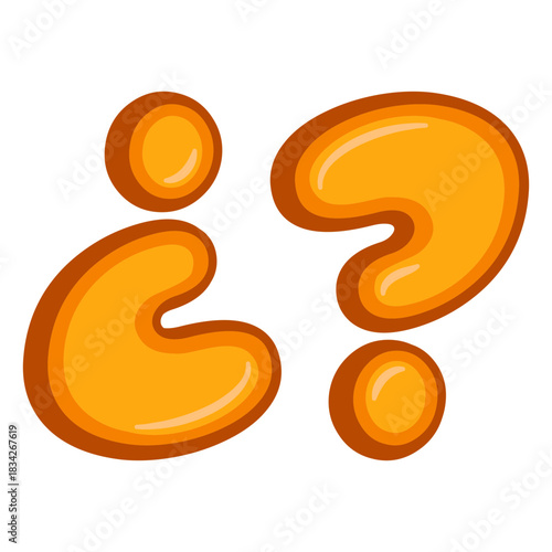 Question marks punctuation glossy