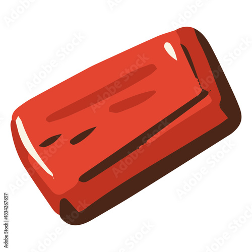 Red rectangular prism illustration