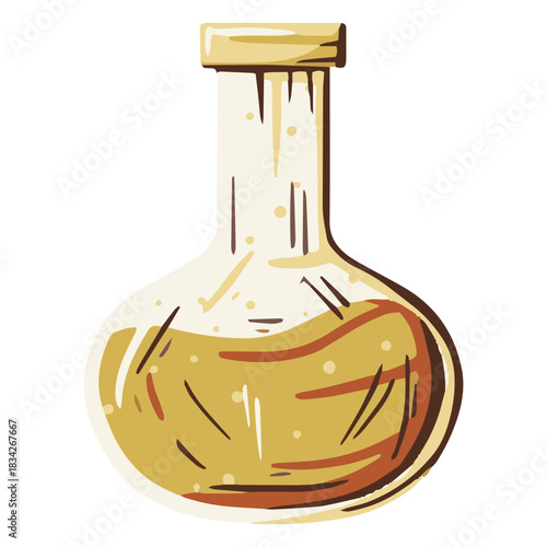 Round bottom flask experiment illustration