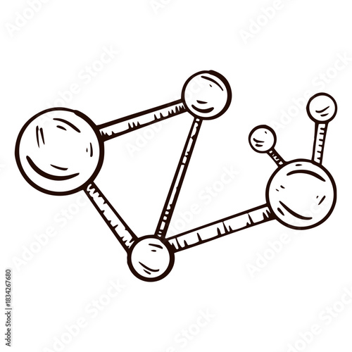 Science molecules hand drawn