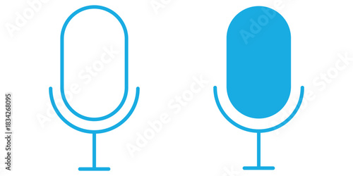 Isolated microphone vector symbol representing sound recording and podcast technology