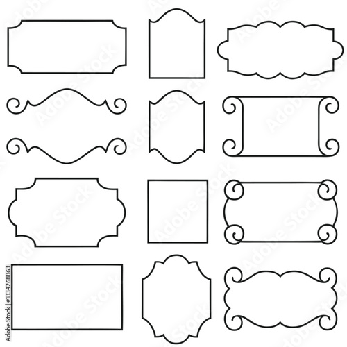 vector set of vintage frames
