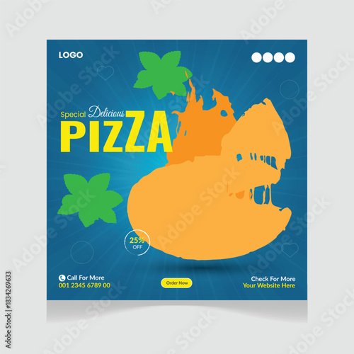 Delicious Food Social Media Post Banner Design Template. Best Offer Social Media Post 
Template Design. 