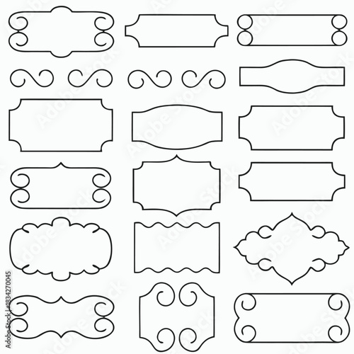 set of vintage frames and elements