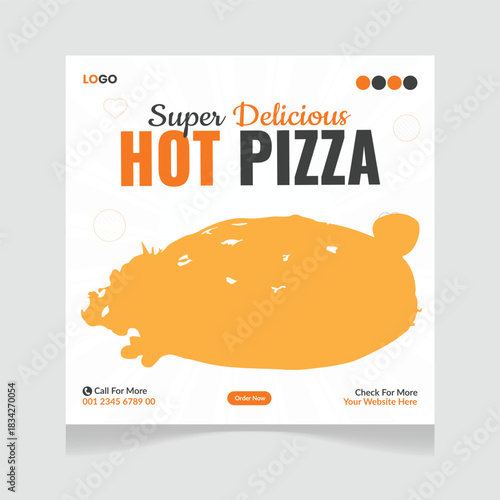Delicious Food Social Media Post Banner Design Template. Best Offer Social Media Post 
Template Design. 
