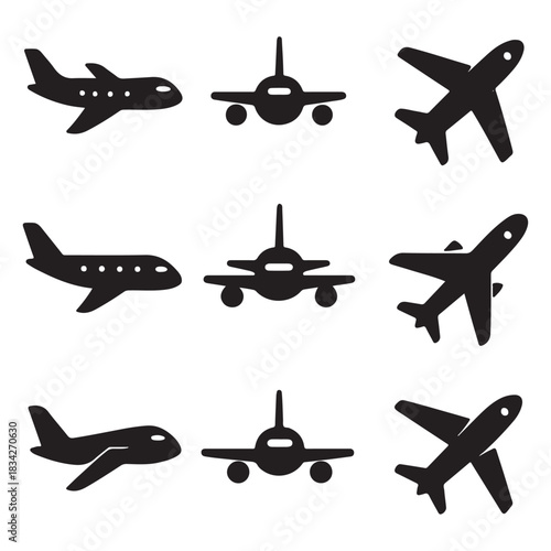 Aircraft icon vector set. airplane illustration sign collection. plane symbol icon